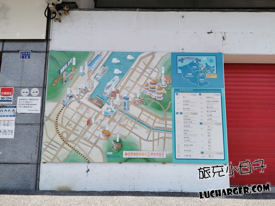 西岸旅客碼頭牆面基隆港周邊導覽地圖
