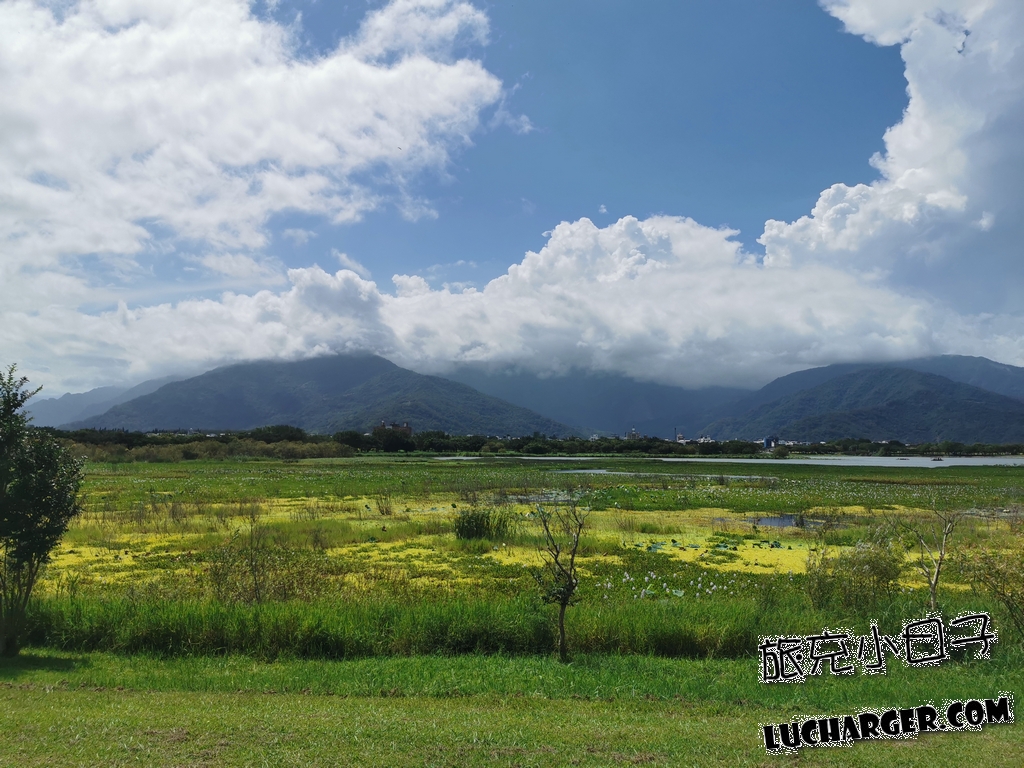 池上大坡池濕地湖景與遠方山脈